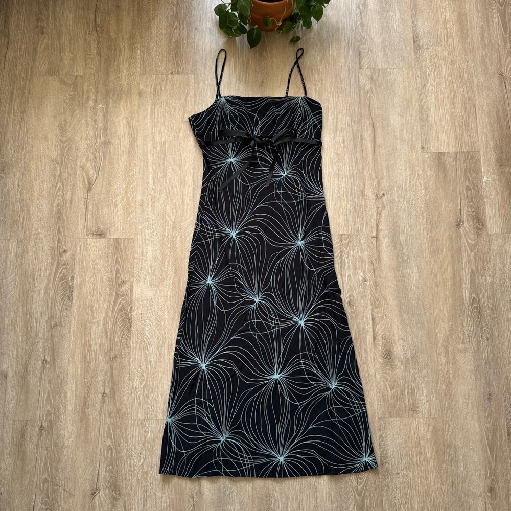 Vintage y2k Black Printed swirl Miso Dress